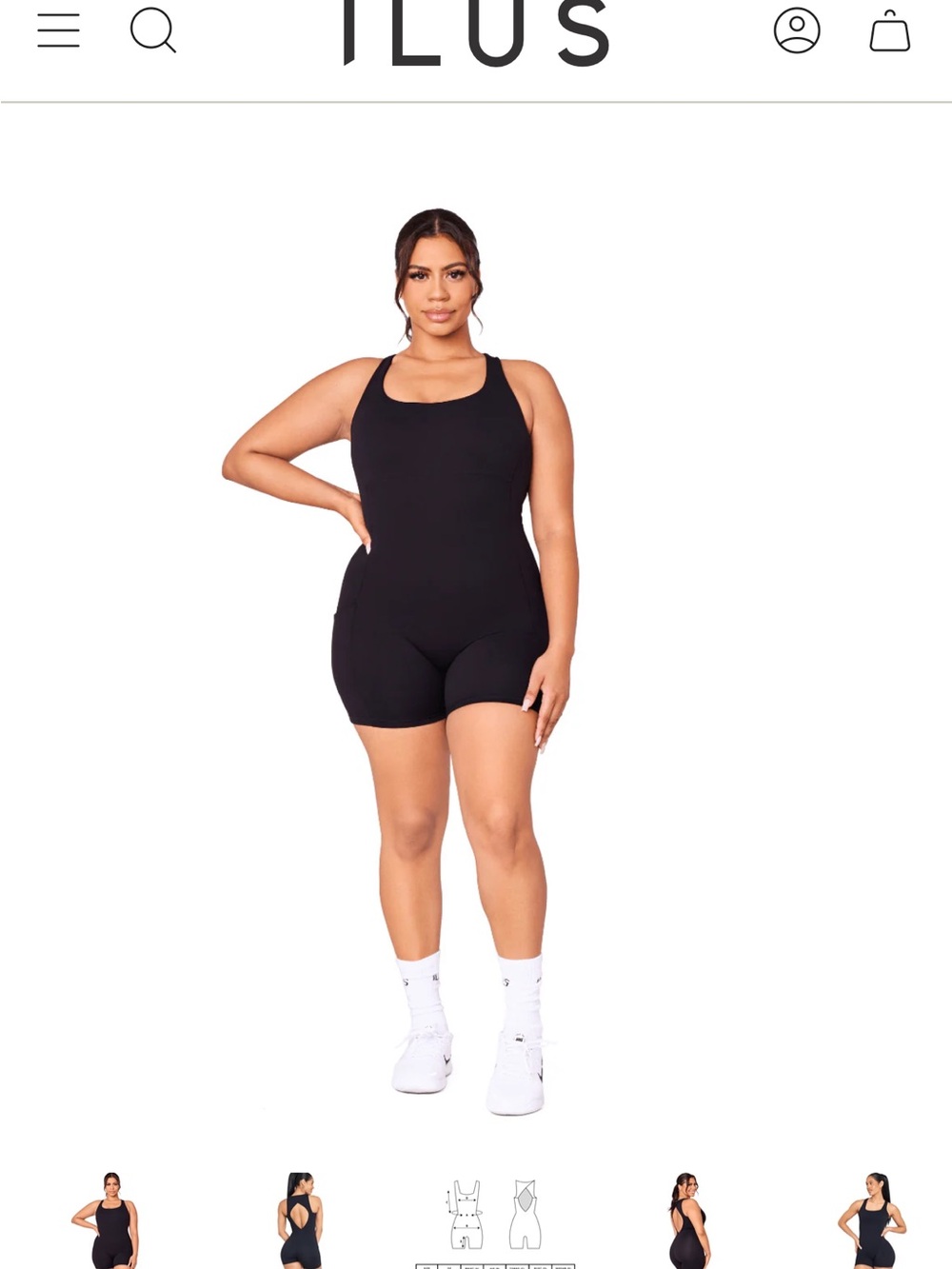 Women’s Black Scoop-Neck Active Romper